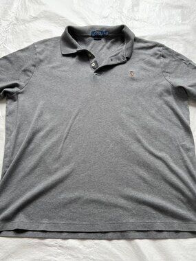 Ralph Lauren Polo shirt gray collared Classic Fit mens XL extra large